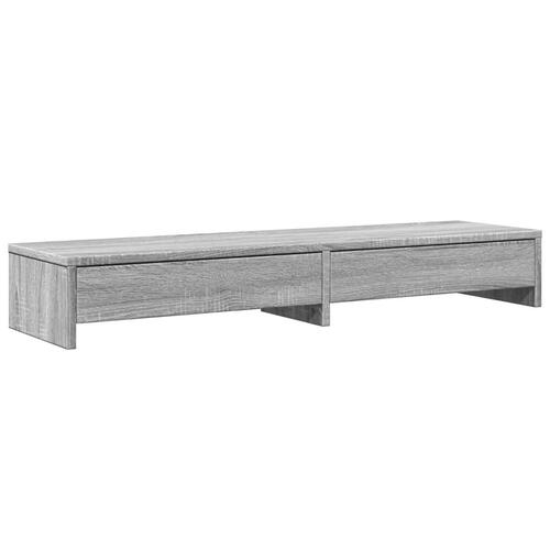 Skærmstander med skuffer 100x27x15 cm konstrueret træ