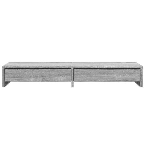 Skærmstander med skuffer 100x27x15 cm konstrueret træ