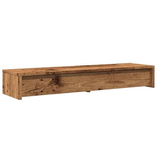 Skærmholder med skuffer 100x27x15 cm konstrueret træ