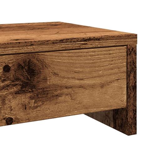 Skærmholder med skuffer 100x27x15 cm konstrueret træ