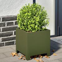 Plantekasser 2 stk. 30x30x30 cm stål olivengrøn