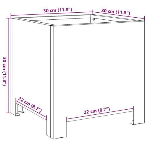 Plantekasser 2 stk. 30x30x30 cm stål olivengrøn