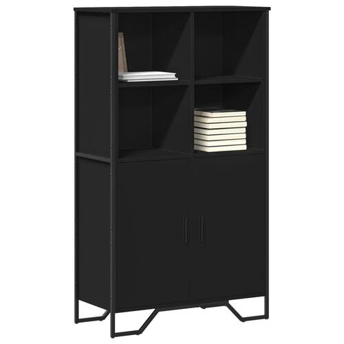 Skab 79,5x35,5x137,5 cm konstrueret træ sort