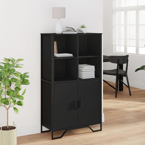 Skab 79,5x35,5x137,5 cm konstrueret træ sort