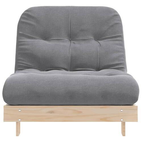Futon med madras 80x206x11 cm massivt fyrretræ