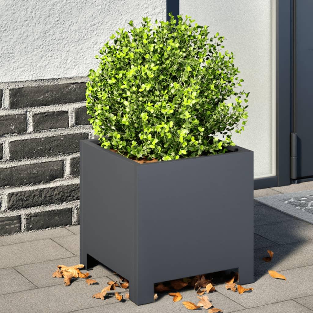 Plantekasse 30x30x30 cm stål antracitgrå