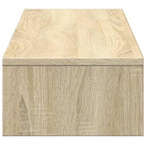 Skærmstander med skuffer 100x27x15 cm konstrueret træ sonoma-eg
