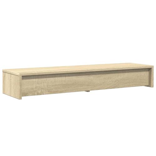 Skærmstander med skuffer 100x27x15 cm konstrueret træ sonoma-eg