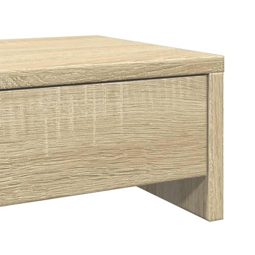 Skærmstander med skuffer 100x27x15 cm konstrueret træ sonoma-eg