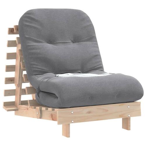 Futon med madras 70x206x11 cm massivt fyrretræ