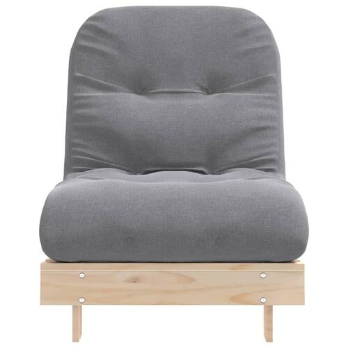 Futon med madras 70x206x11 cm massivt fyrretræ