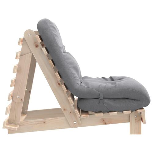 Futon med madras 70x206x11 cm massivt fyrretræ