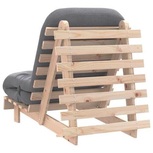 Futon med madras 70x206x11 cm massivt fyrretræ
