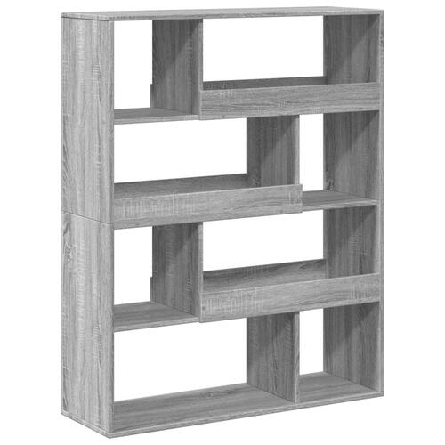 Bogreol 100x33x125,5 cm konstrueret træ grå sonoma-eg