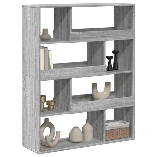 Bogreol 100x33x125,5 cm konstrueret træ grå sonoma-eg