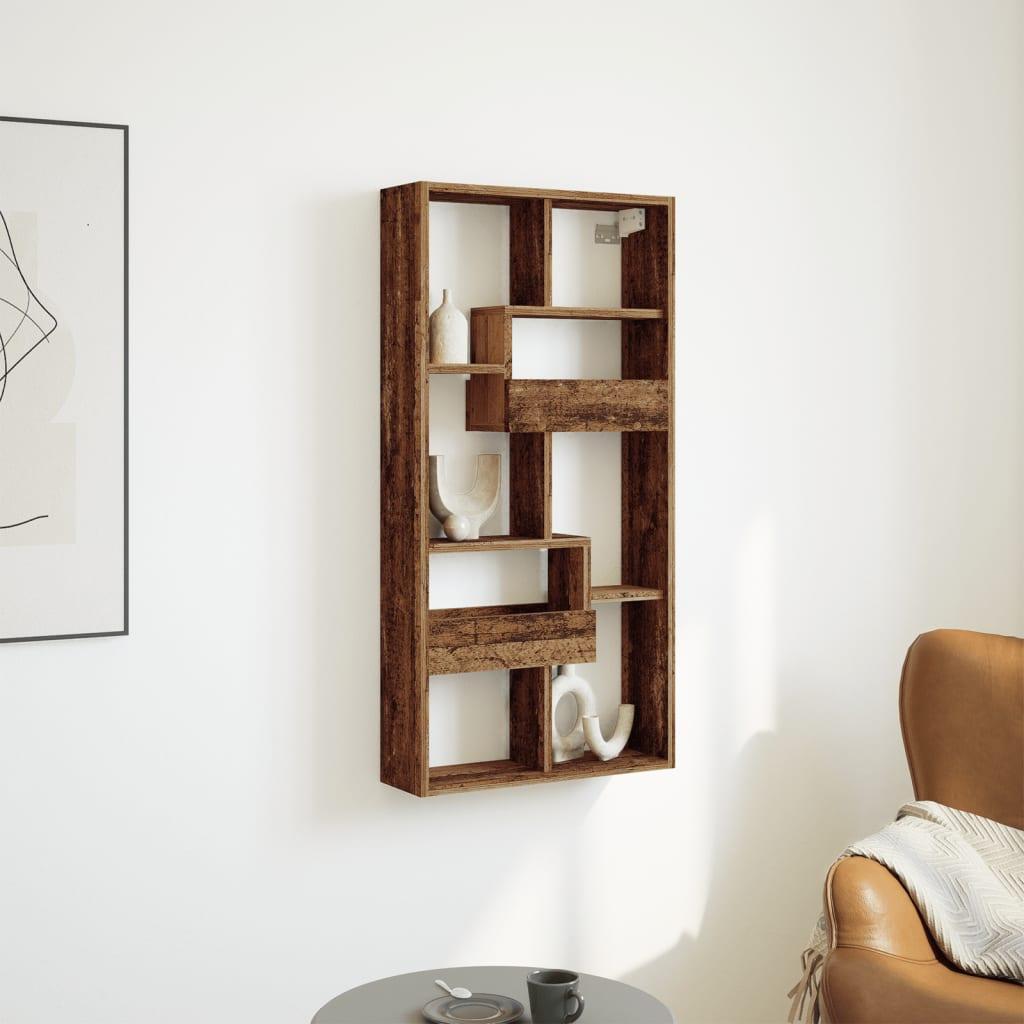 Vægskab 50x15x100 cm konstrueret træ gammelt træ-look