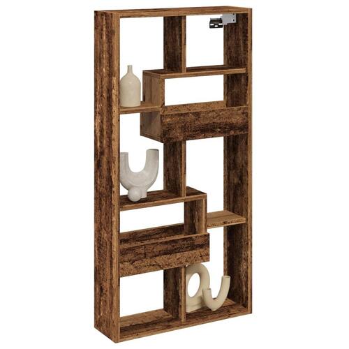 Vægskab 50x15x100 cm konstrueret træ gammelt træ-look