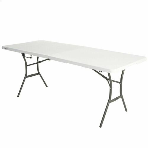 Sammenklappeligt bord Lifetime Hvid Rektangulær Stål Plastik 185 x 76 x 74 cm
