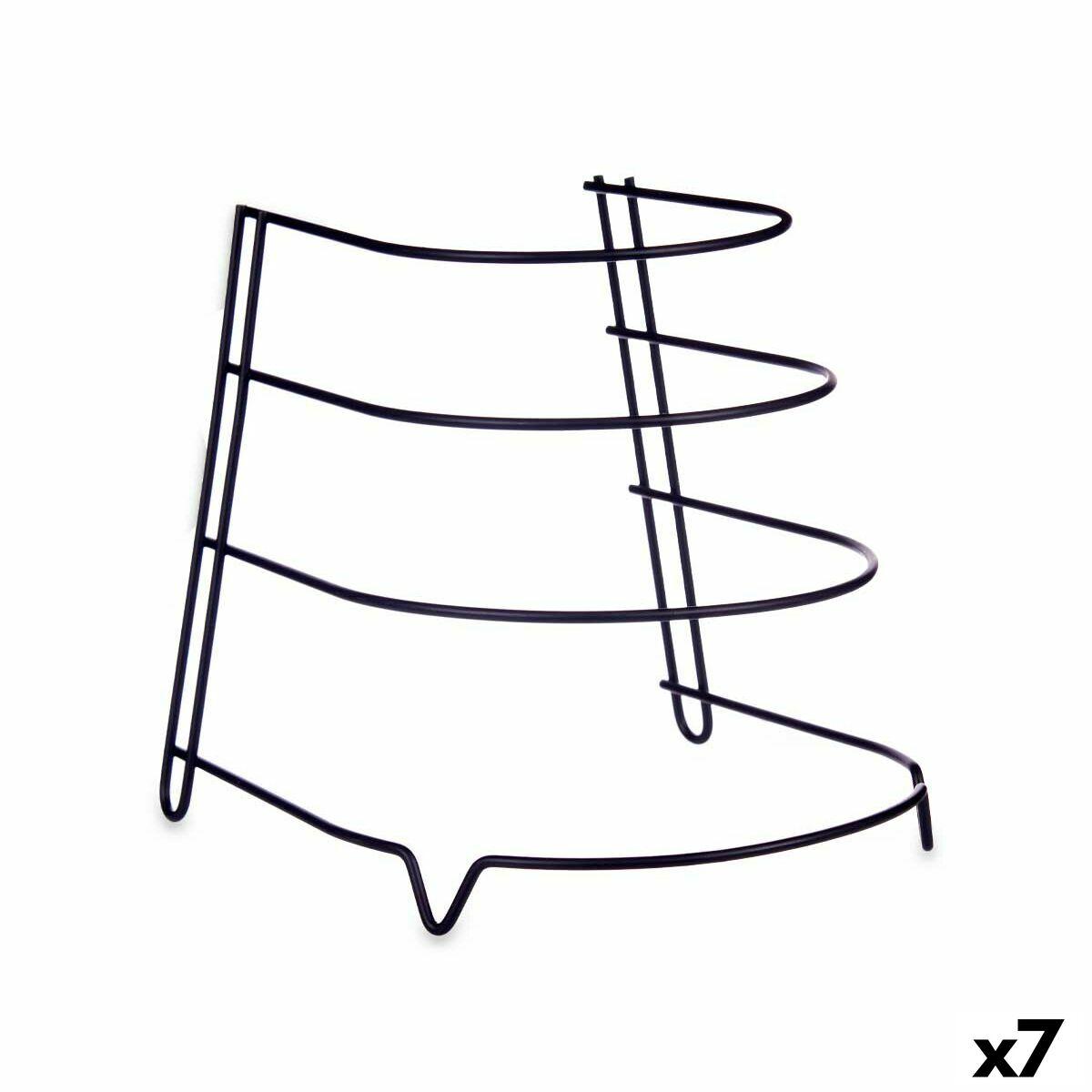 Stegepandeholder Sort Jern 24 x 26,5 x 24 cm (7 enheder)