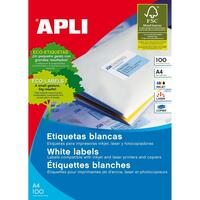 Selvklæbende etiketter Apli 1276 Hvid 100 Ark 70 x 42,4 mm