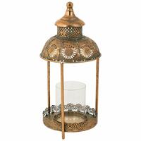 Lyseholder Alexandra House Living Guld Glas Jern 19 x 42 x 19 cm