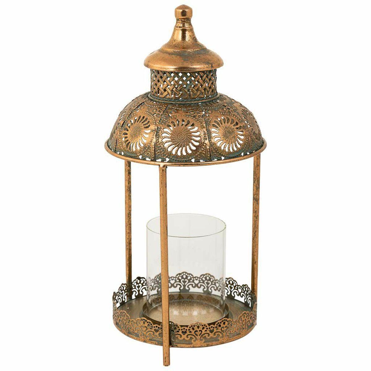 Lyseholder Alexandra House Living Guld Glas Jern 19 x 42 x 19 cm