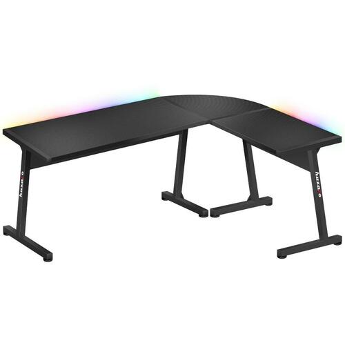 Skrivebord Gaming Huzaro HZ-Hero 6.0 Black RGB Sort Stål Kulfiber 147 x 74 x 112 cm