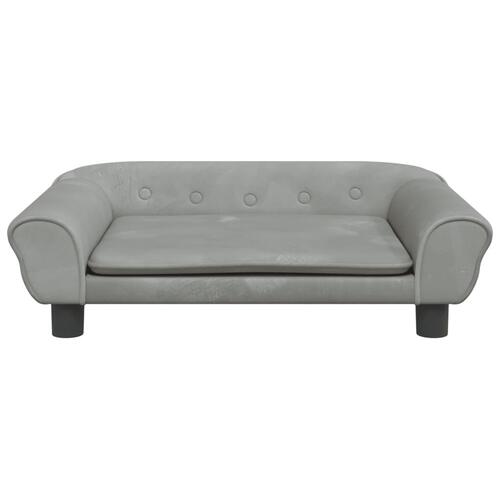 Hundeseng 70x48x22 cm velour lysegrå