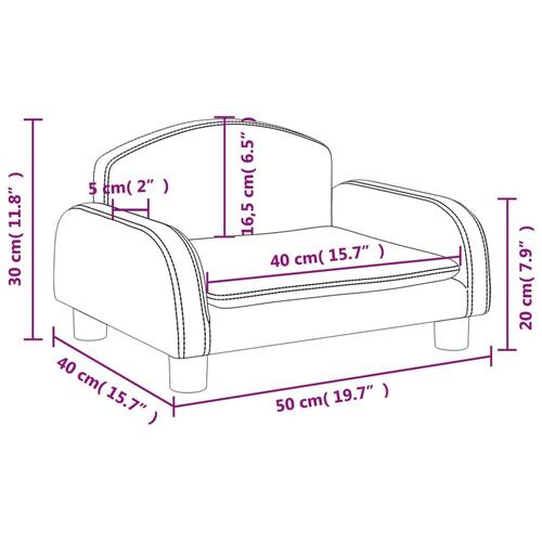 Sofa til børn 50x40x30 cm stof gråbrun