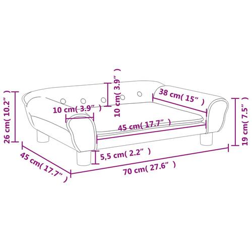 Sofa til børn 70x45x26 cm velour lyserød