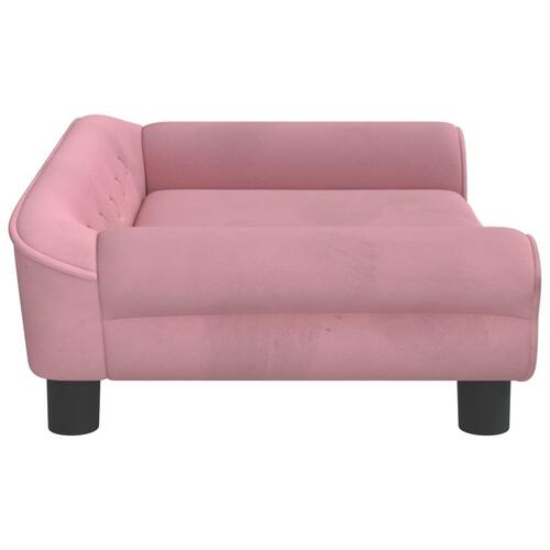Hundeseng 70x48x22 cm velour lyserød