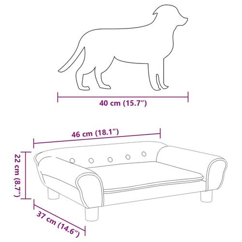 Hundeseng 70x48x22 cm velour brun