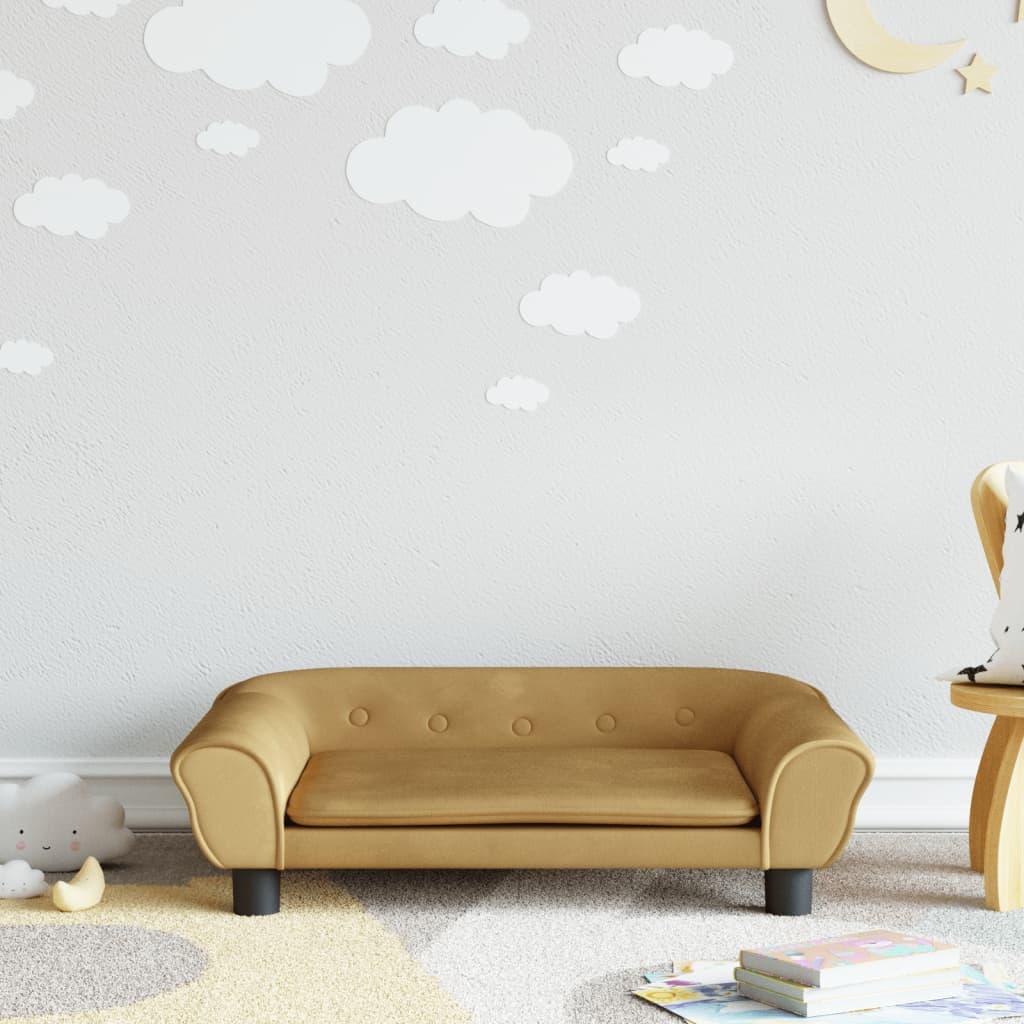 Sofa til børn 70x45x26 cm velour brun