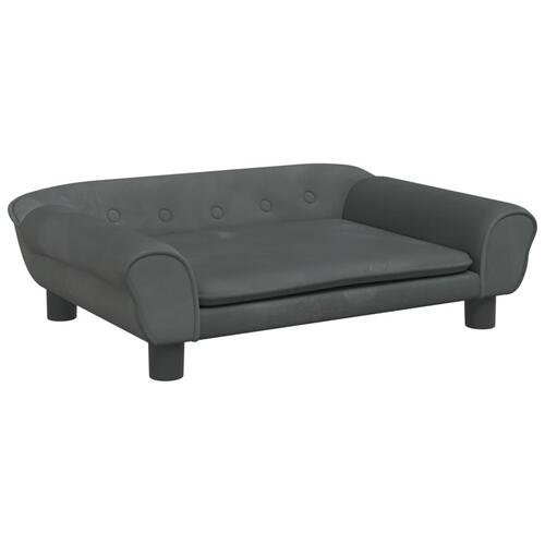 Sofa til børn 70x45x26 cm velour mørkegrå