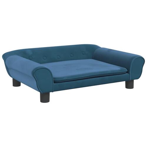 Hundeseng 70x48x22 cm velour blå