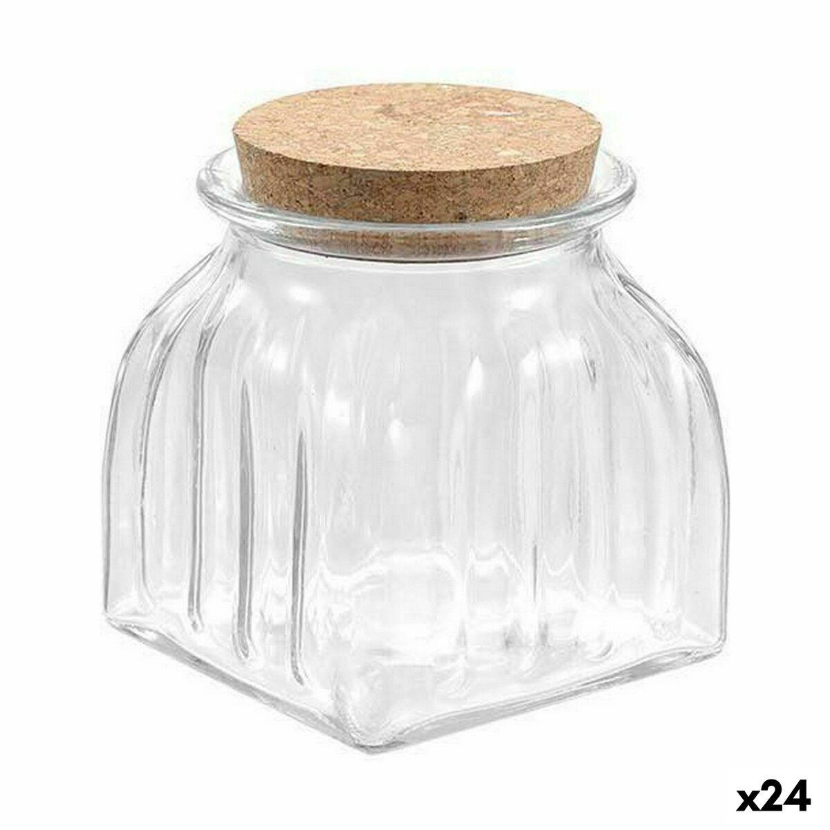 Stribet glasbeholder 660 ml - 24 stk.