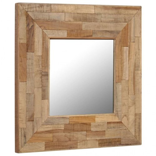 Spejl genanvendt teak 50 x 50 cm
