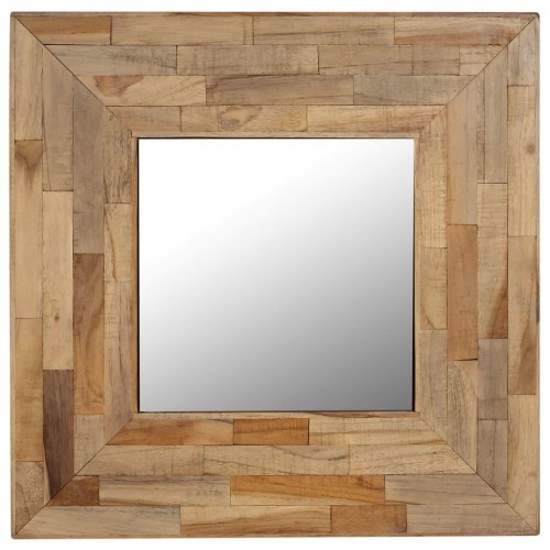 Spejl genanvendt teak 50 x 50 cm