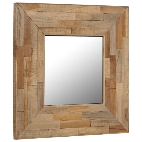 Spejl genanvendt teak 50 x 50 cm