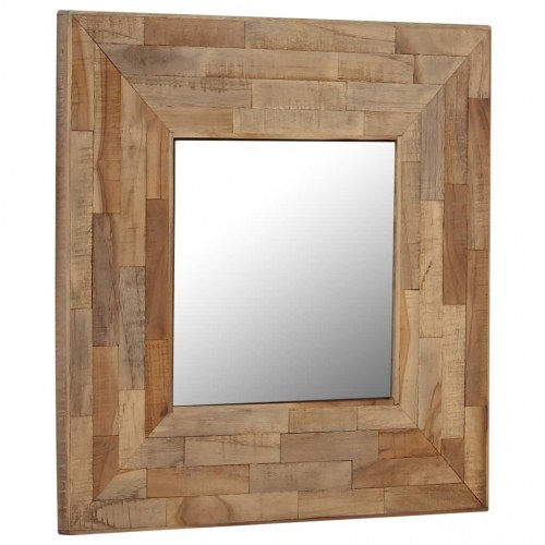 Spejl genanvendt teak 50 x 50 cm