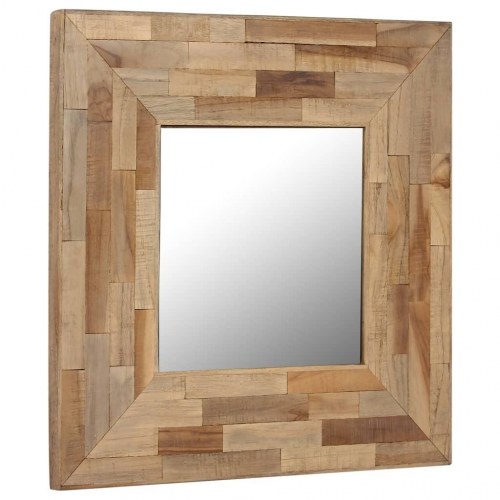 Spejl genanvendt teak 50 x 50 cm
