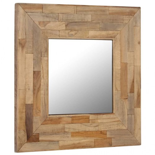 Spejl genanvendt teak 50 x 50 cm