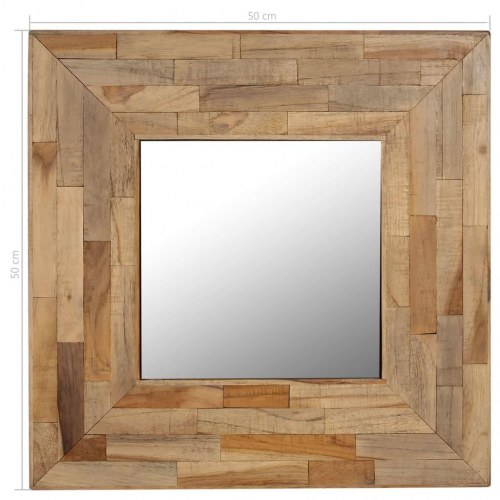Spejl genanvendt teak 50 x 50 cm