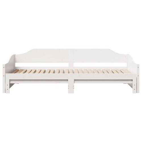 Daybed med udtræk 90x190 cm massivt fyrretræ hvid