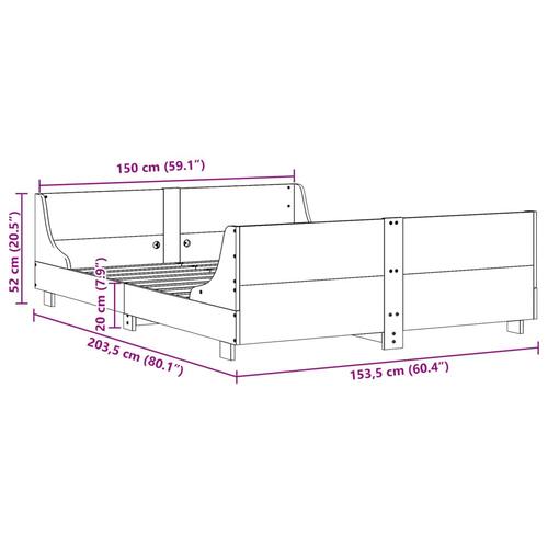 Sengeramme uden madras 150x200 cm massivt fyrretræ