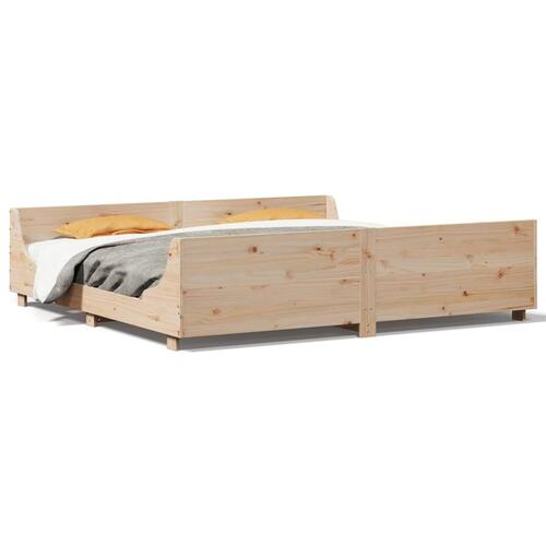 Sengeramme uden madras 200x200 cm massivt fyrretræ