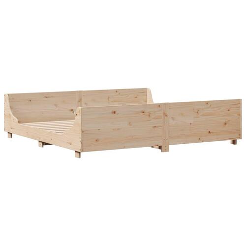 Sengeramme uden madras 200x200 cm massivt fyrretræ