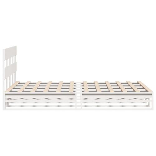 Sengeramme uden madras 140x190 cm massivt fyrretræ hvid