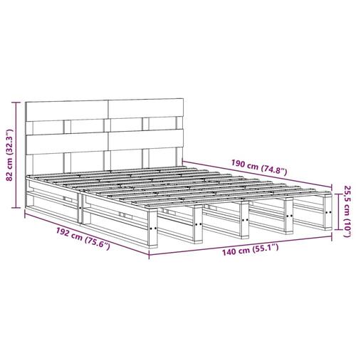 Sengeramme uden madras 140x190 cm massivt fyrretræ hvid