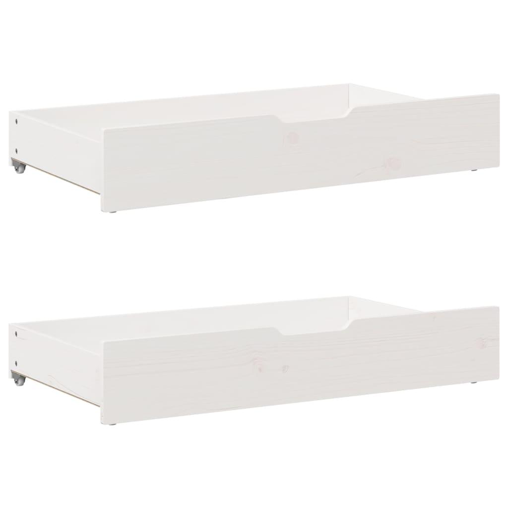 Sengeskuffer 2 stk. 95x55x17 cm massivt fyrretræ hvid